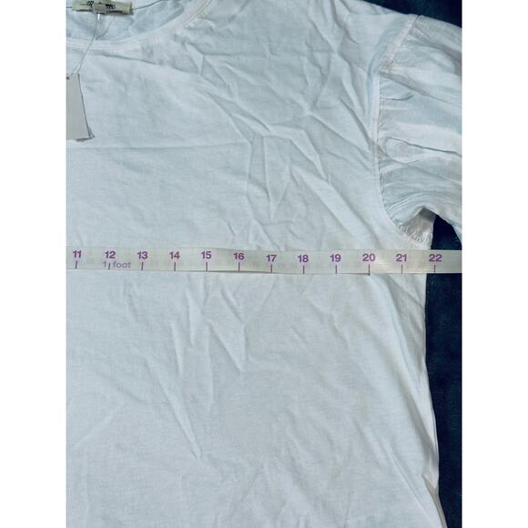 NWT Madewell Size Large Puff-Sleeve Drop-Shoulder Knit Top White Causal - Picture 9 of 9